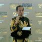 Presiden Jokowi saat acara Seminar Nasional Outlook Perekonomian Indonesia 2024. (Youtube Setpres)